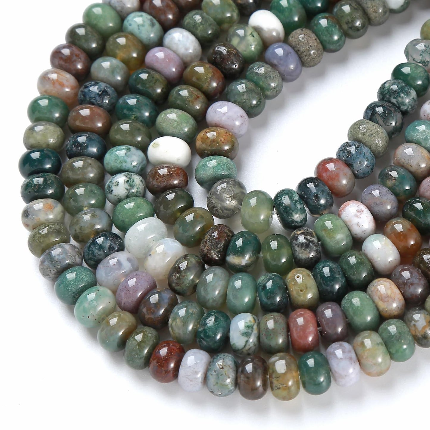 5x8MM 72PCS Indian Agate Tube Rondelle Abacus Disk Spacer Loose Beads for Jewelry Making