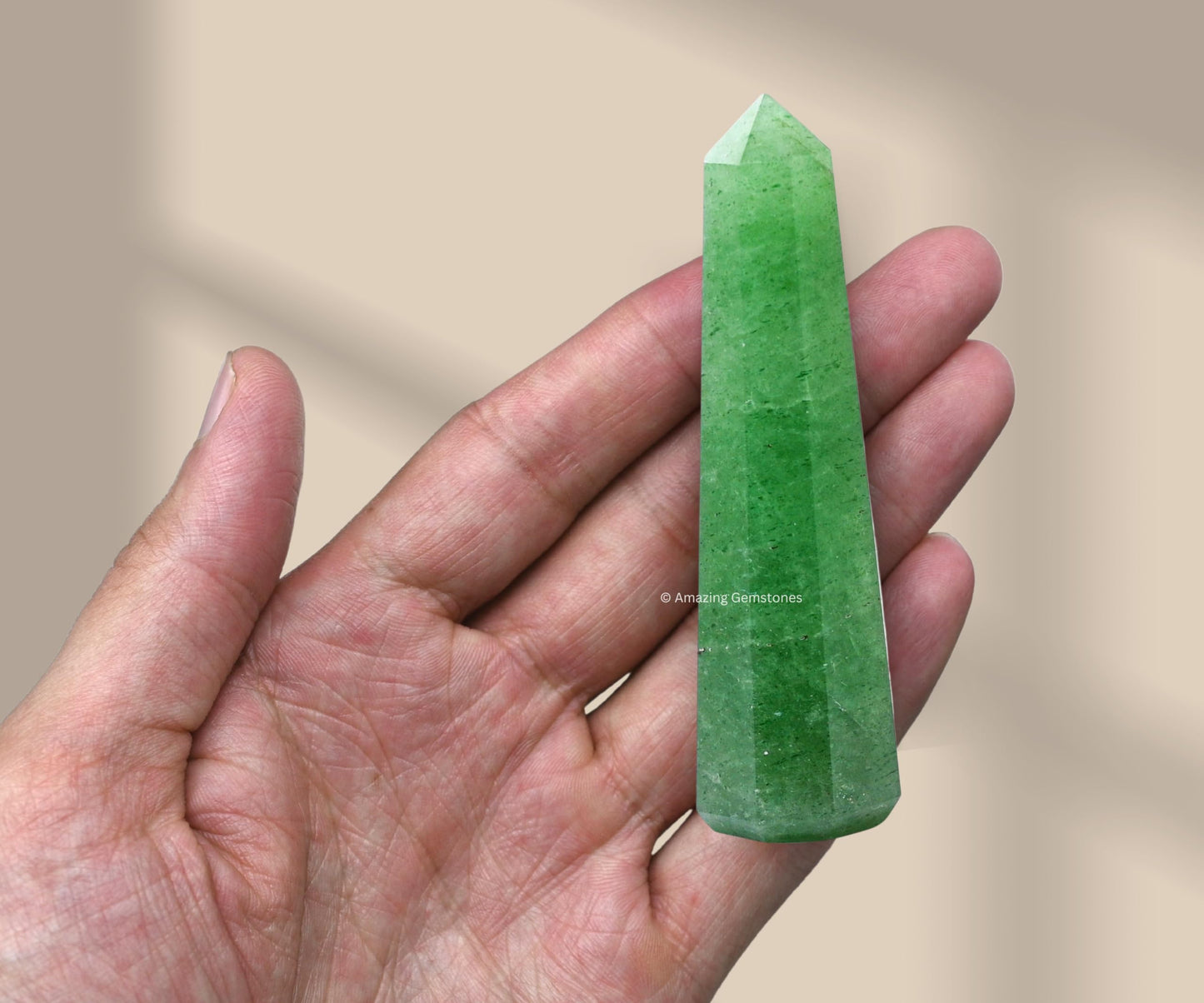 Amazing Gemstone Green Strawberry Quartz Crystal Towers - Natural Healing Crystal Point Obelisk for Reiki Healing and Crystal Grid (3" to 4" INCH)