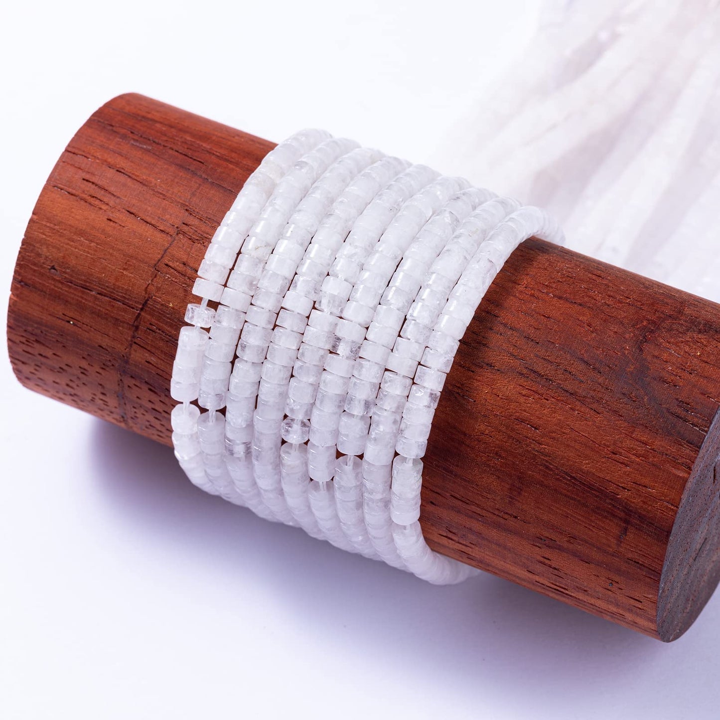 Natural White Agate Stone Spacer Beads 4x2mm 38cm/str Flat Round Loose Semi Gemstone Caps for Making Bracelets Necklace