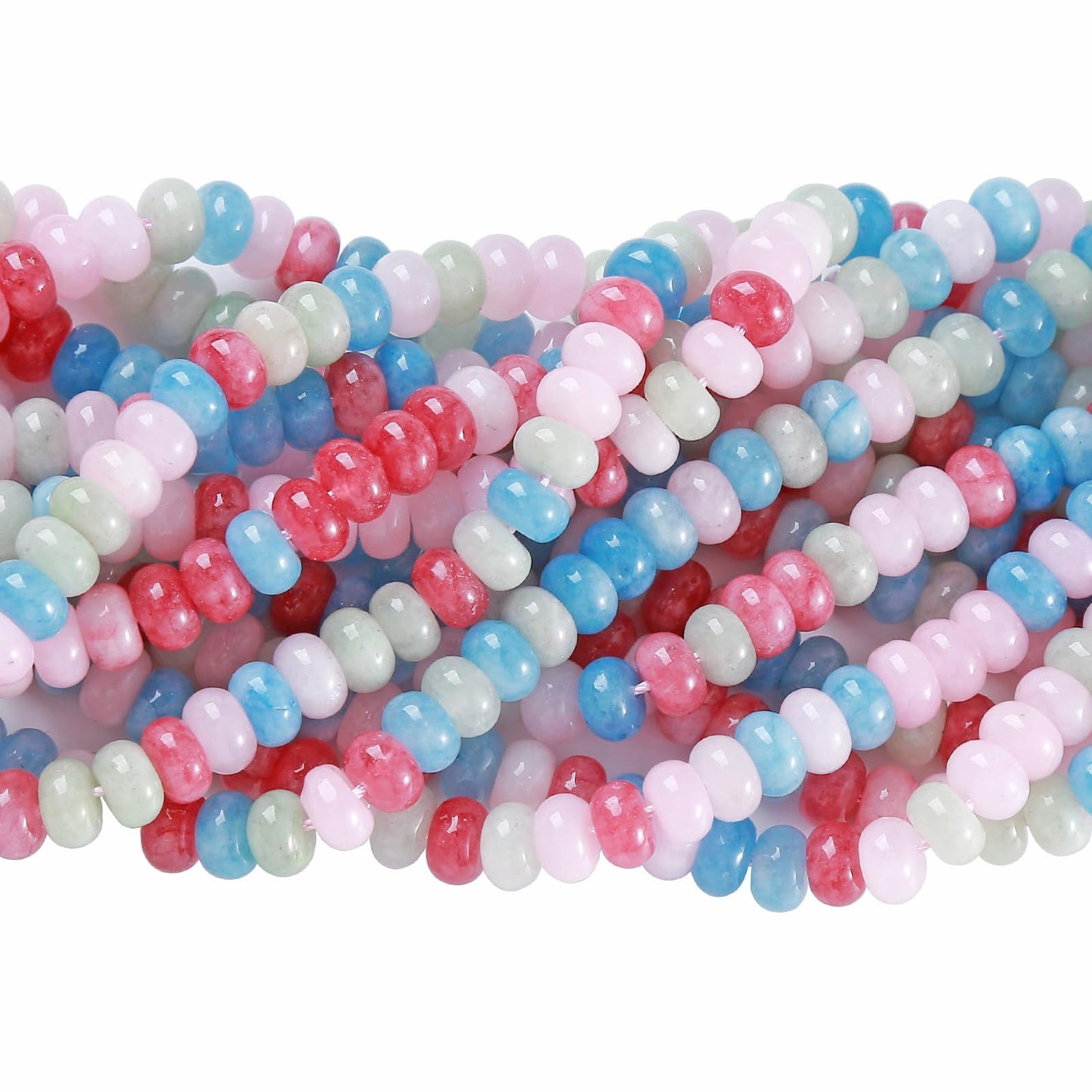 5x8MM 72PCS Morganite Jade Tube Rondelle Abacus Disk Spacer Loose Beads for Jewelry Making Bracelet DIY Accessories