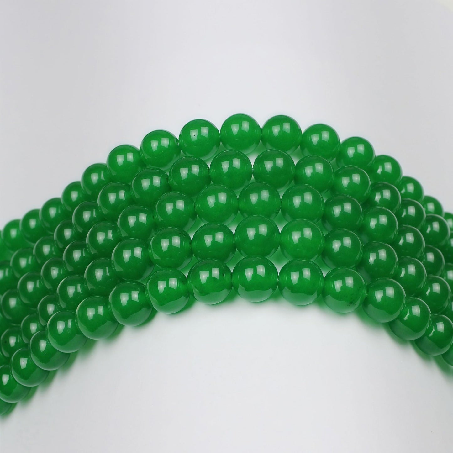 MJDCB Natural Green Jade Round Loose Beads for Jewelry Making DIY Bracelet Necklace (12mm)