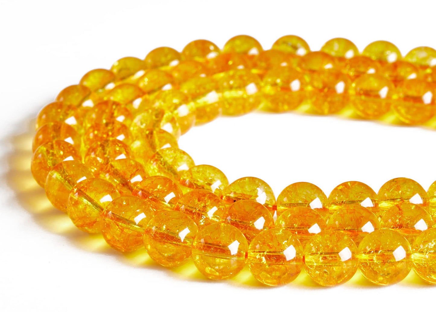 100pcs 10mm Citrine Beads Natural Gemstone Beads Round Loose Beads for Jewelry Making