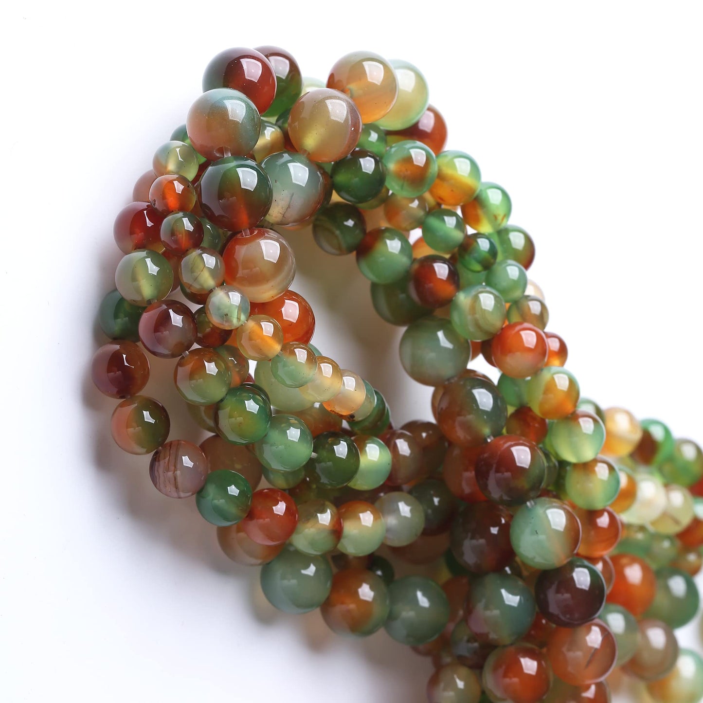 8MM Peacock Agate Round Loose Beads Natural Gem Beads Crystal Energy Stone Beads for Jewelry Making DIY Bracelet Necklace