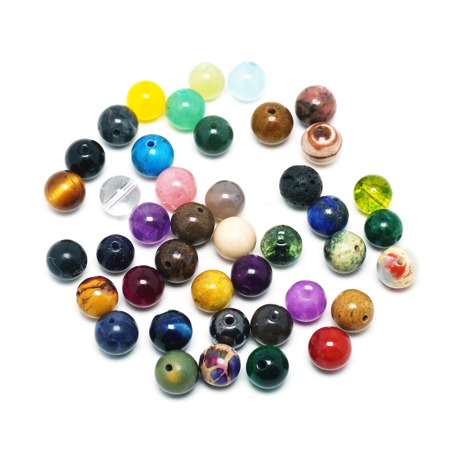 DIQIO Jade Stone Beads for Jewelry Making - 6mm Gemstone Round Loose Beads for Bracelets(58-60pcs, Green Alashan Jade)