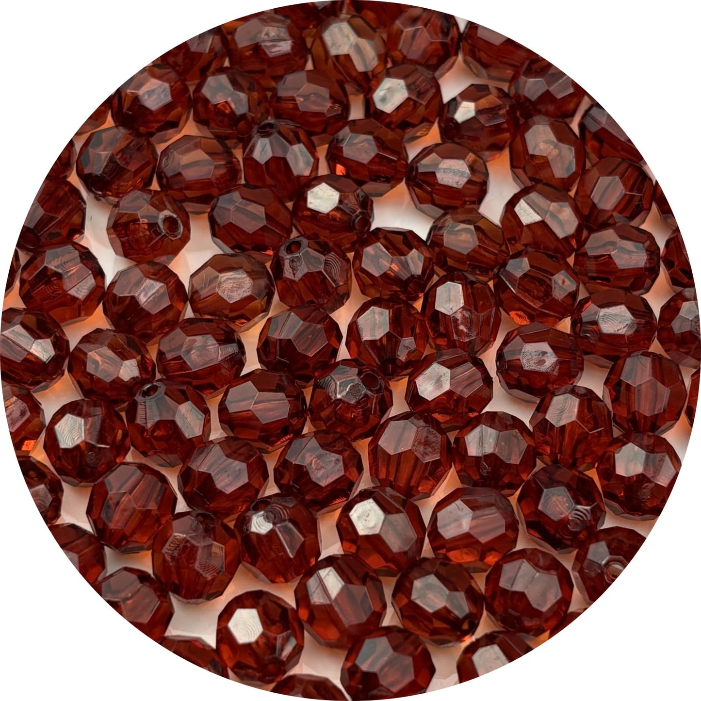 YUEXIGO 1000pcs 6mm Acrylic Round Faceted Beads for Crafts Faceted Spacer Beads for Sewing Crafts Decoration Necklaces Bracelets Earrings Jewelry Making(Drak Coffee)