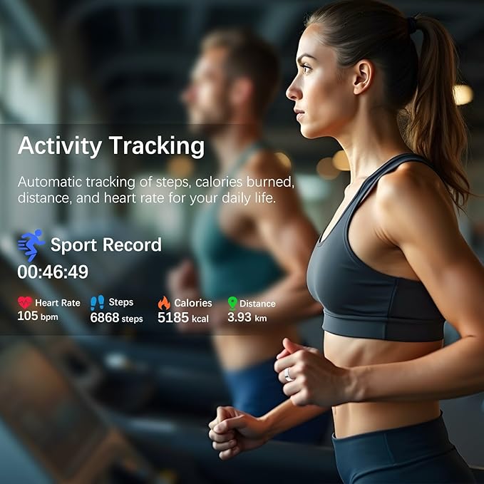 Ring Health Tracker for Women Men, Fit Ring with Heart Rate, Blood Oxygen, Sleep Monitor, Calories, Step Counter, IP68 Waterproof Smart Ring for iPhone & Android, No Subscription Fee (Silver, 6#)