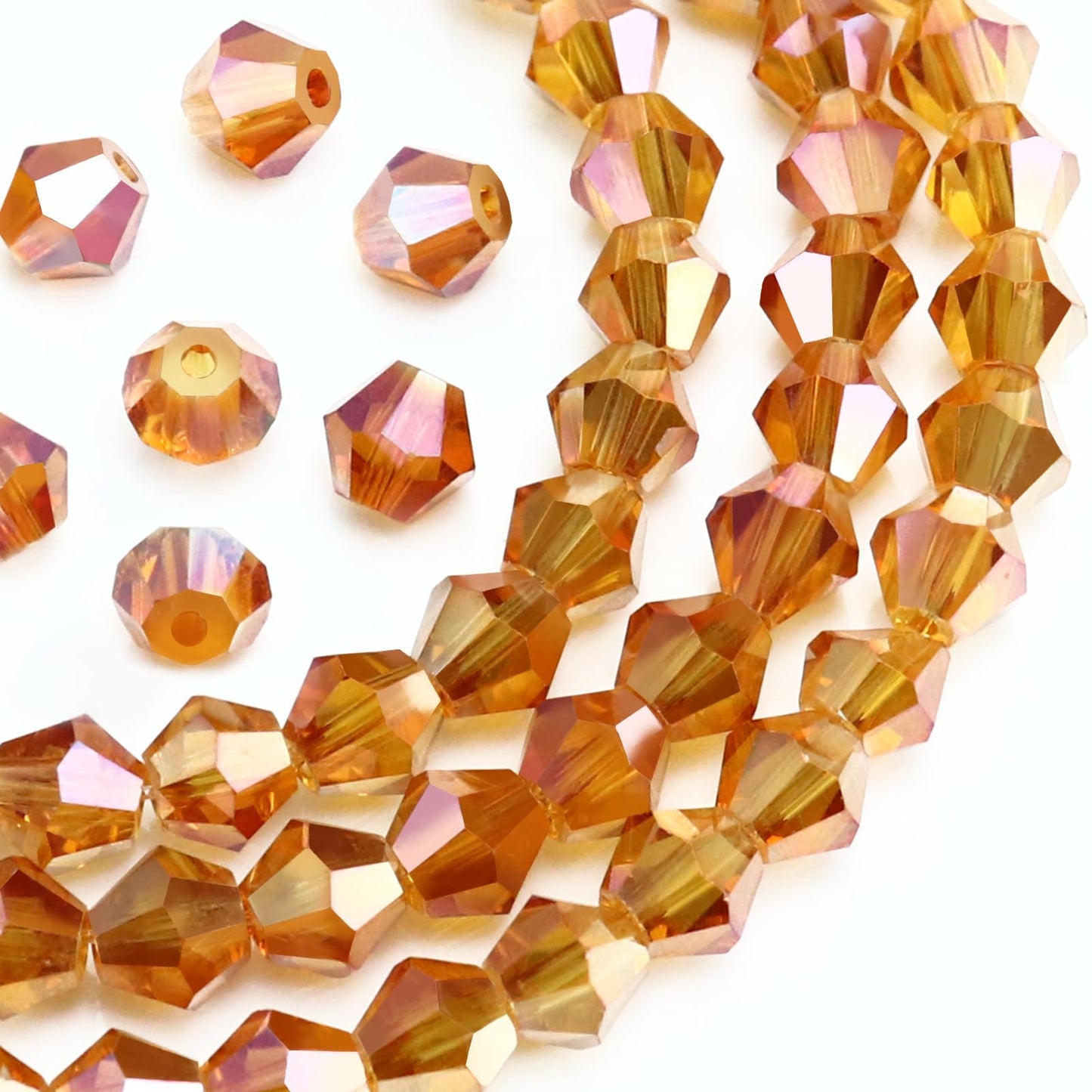 Dowarm 1000PCS 4mm Glass Bicone Beads for Craft Jewelry Making, DIY Bracelet, Necklace, Dolls, Wine Charms, Wind Chimes, Suncatchers, Bulk Small Faceted Crystal Beads