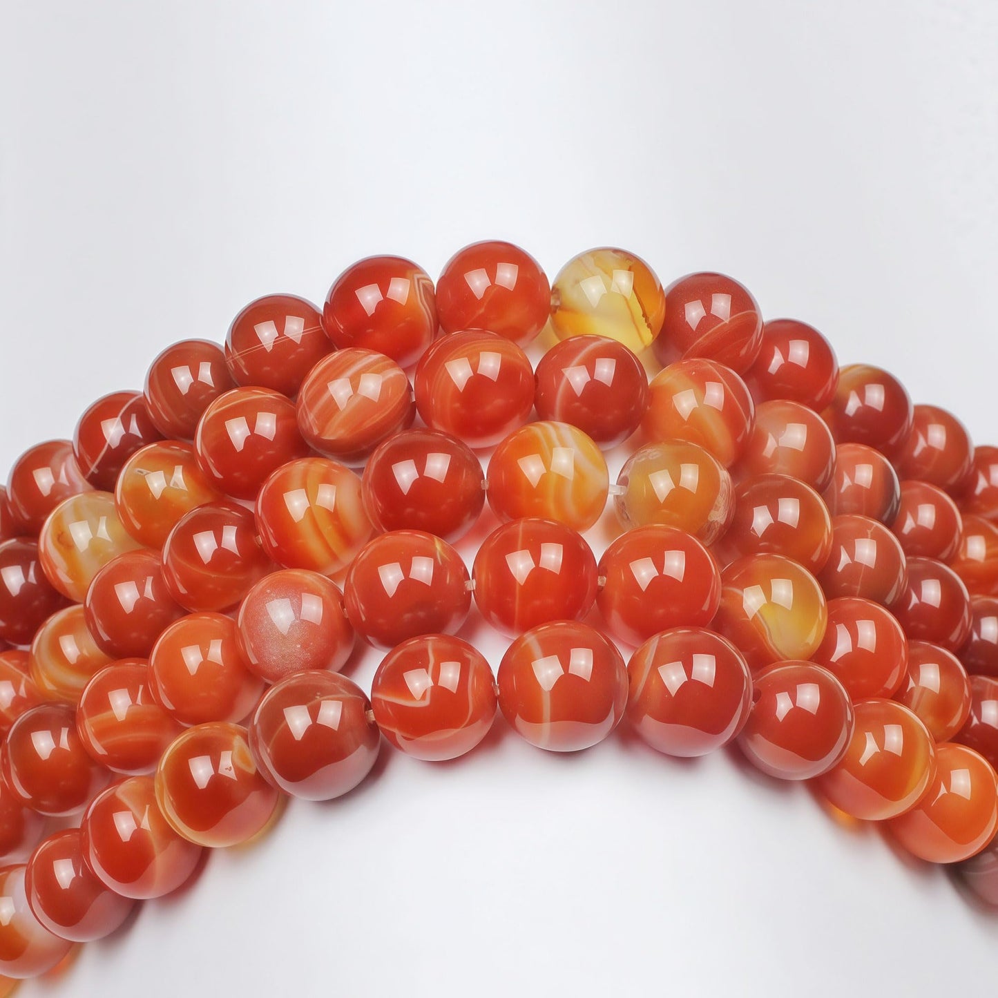 MJDCB Natural Red Striped Agate Beads Round Loose Beads for Jewelry Making DIY Bracelet Necklace (4mm)
