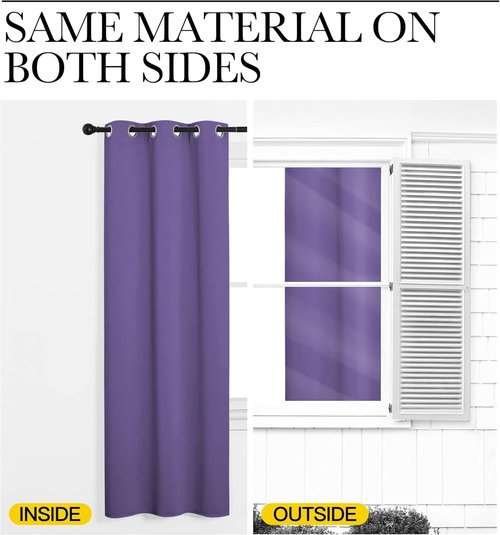 NICETOWN Blackout Curtains - Lilac Purple, 108" Long x 55" Wide, 2 Pieces | Sound Reducing & Energy Efficient Panels for Home Decor