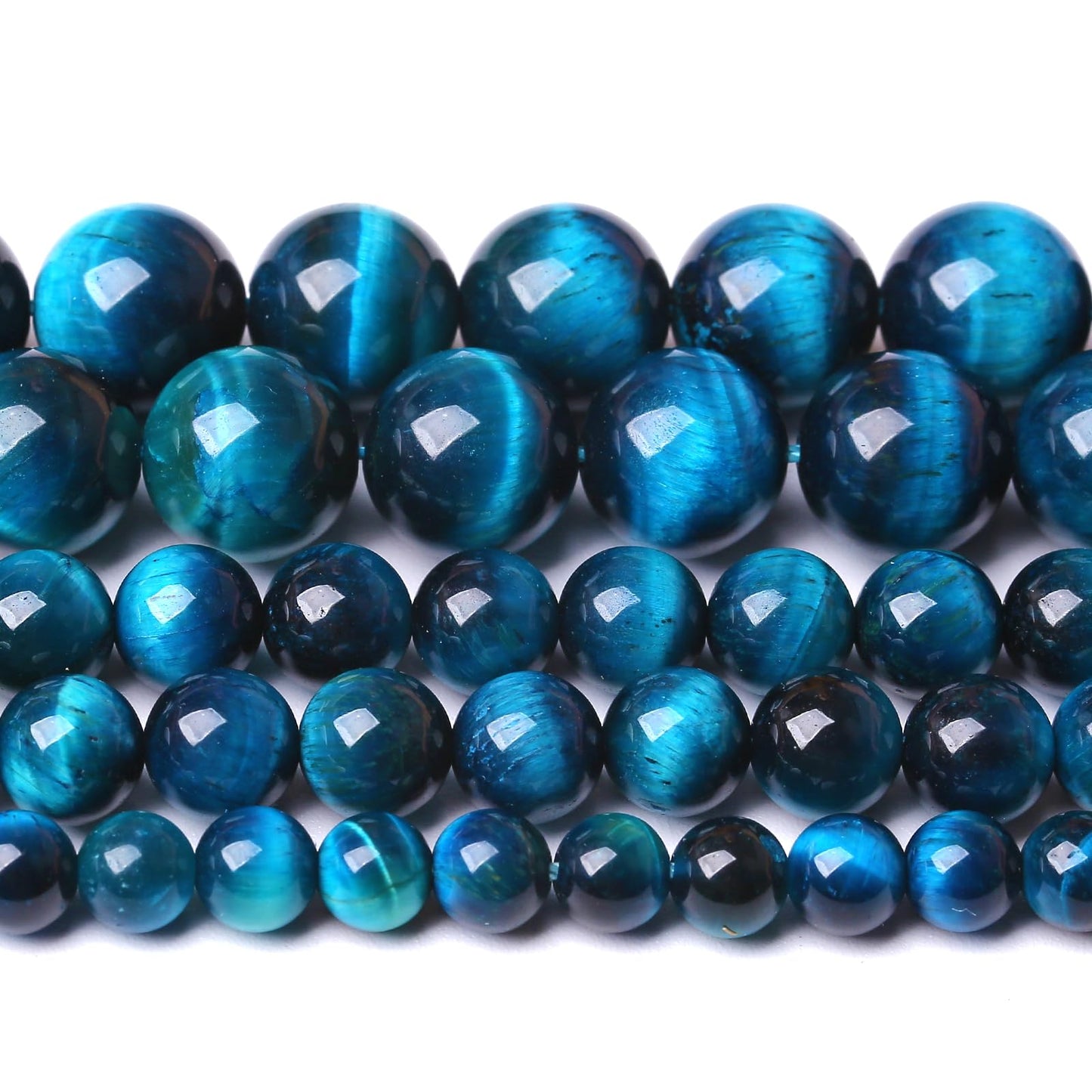 4MM 180pcs Natural Royal Blue Tiger Eye Stone Energy Healing Beads Round Loose Beads for Jewelry Making Bracelet 2 Strands 32"