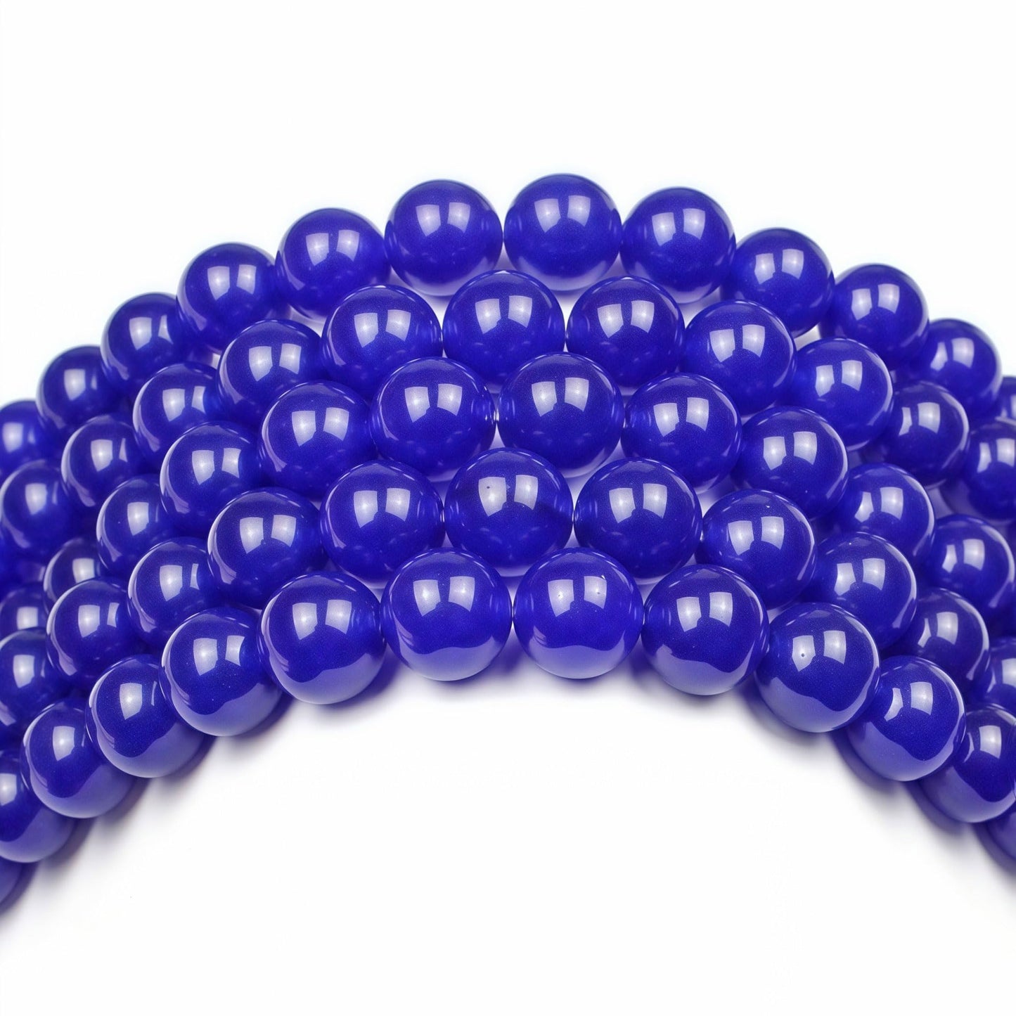 MJDCB Natural Stone Beads Sapphire Jade Round Loose Beads for Jewelry Making DIY Bracelet Necklace (4mm)