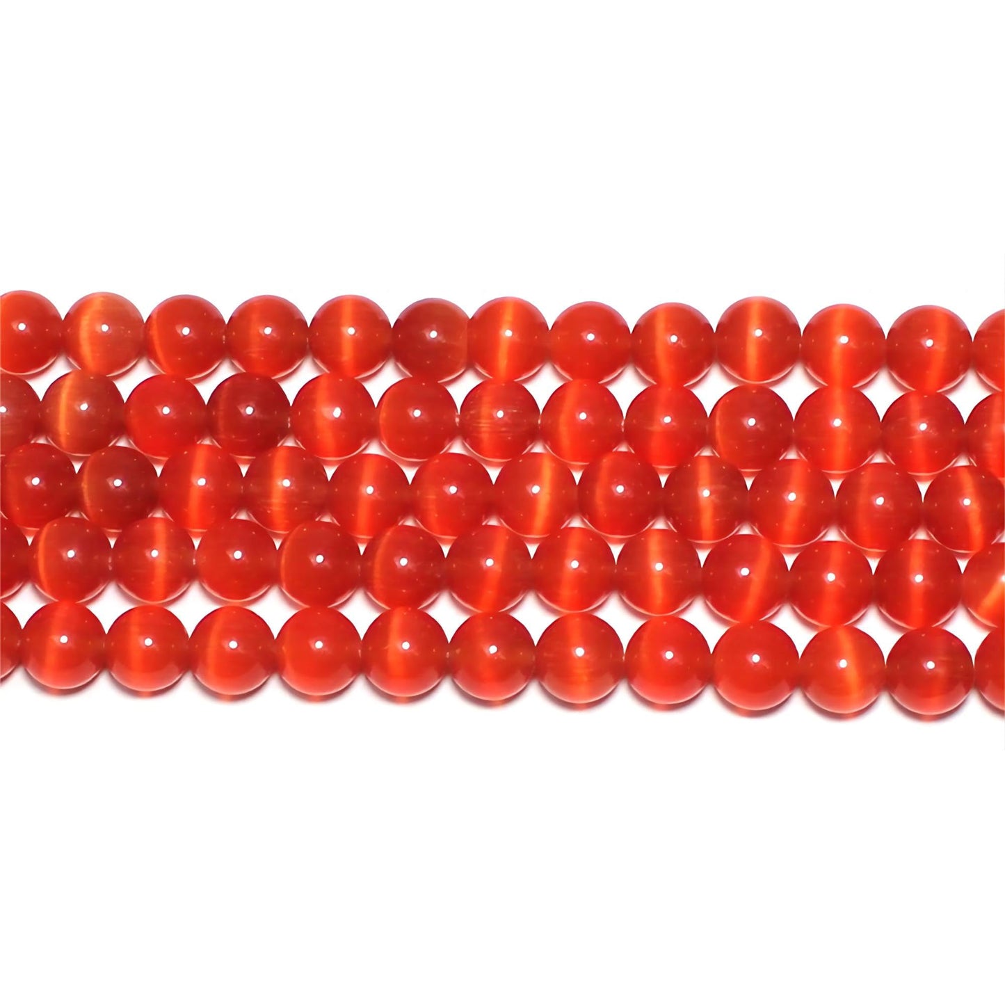 MJDCB 30pcs Red Cat Eye Stone Beads 12mm Round Crystal Loose Bead for Jewelry Making DIY Bracelets Necklace