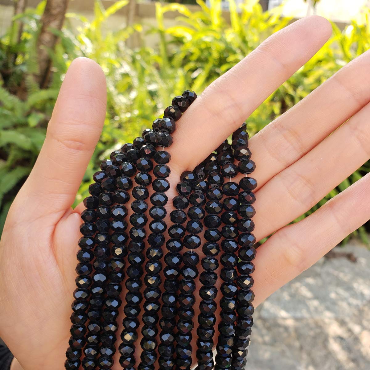 1000pcs Czech Faceted Rondelle Crystal Glass Loose Beads 6mm Spacer Bulk Jet Black for DIY Craft Jewelry Making CCR623