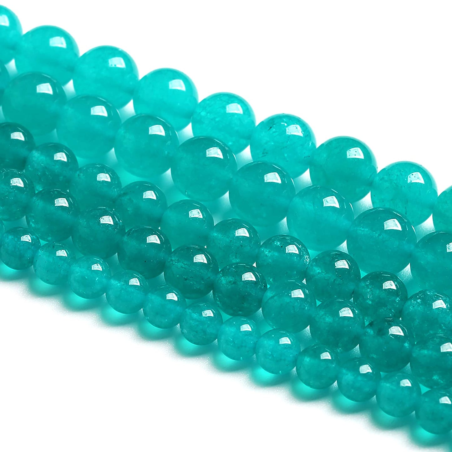 6MM 60PCS Natural Blue Amazonite Chalcedony Stone Crystal Loose Beads for Jewelry Making DIY Bracelet Necklace