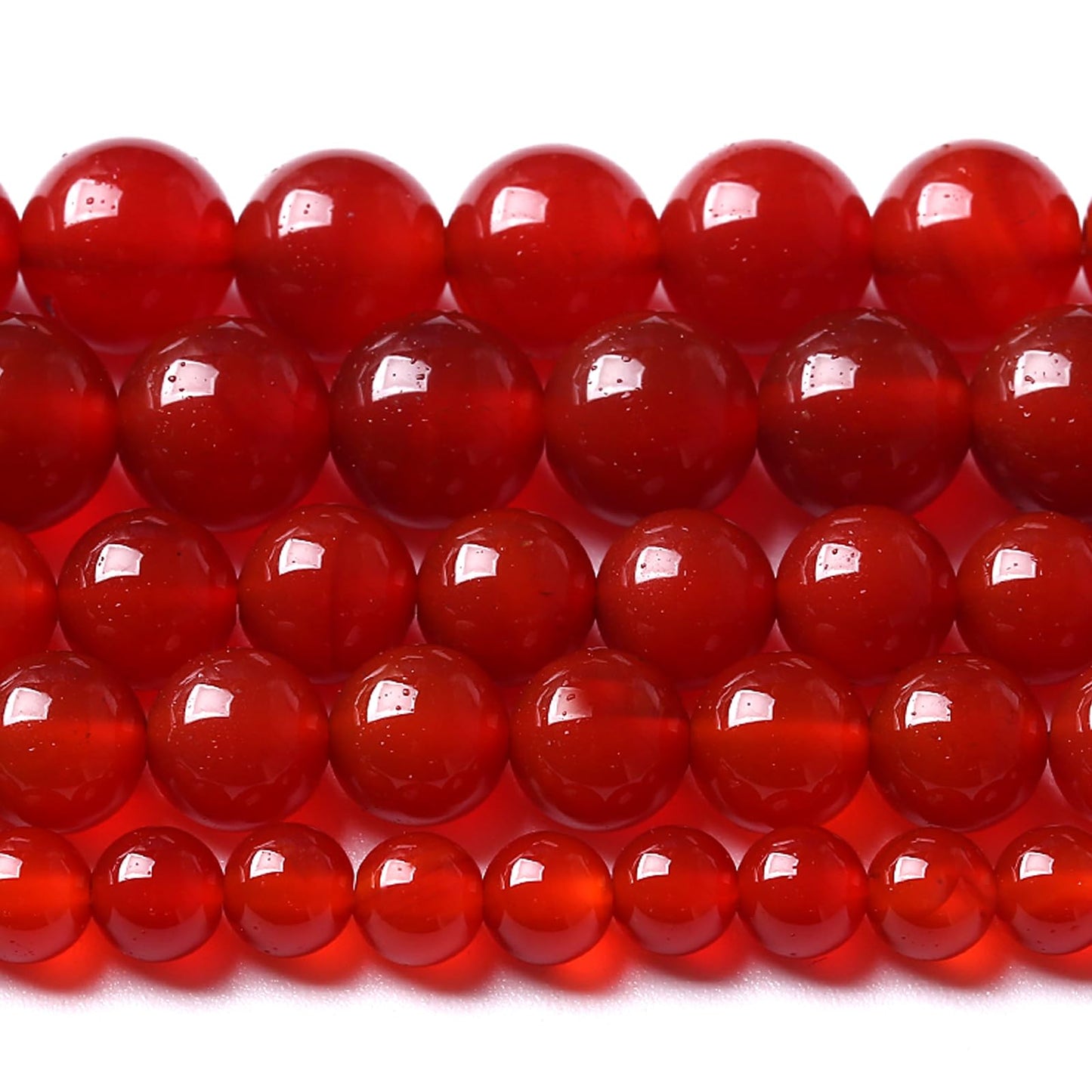 4MM 180pcs Semi-Precious Red Agate Beads Natural Stone Round Loose Beads for Jewelry Making DIY Bracelet Necklace 2 Strands 32"