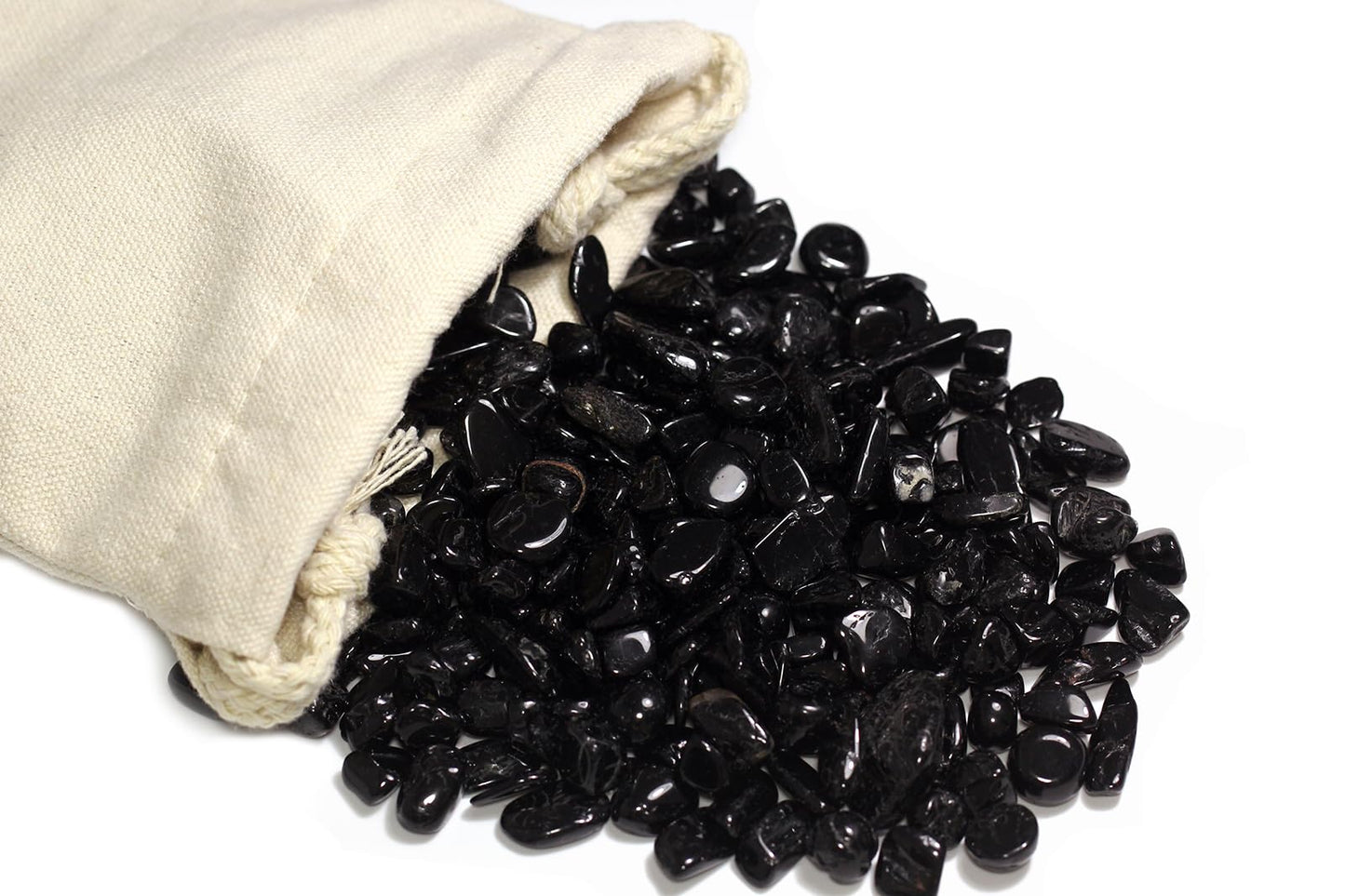 ZenQ 1 lb Black Tourmaline Tumbled Stone Chips Crushed Natural Crystal Quartz Pieces