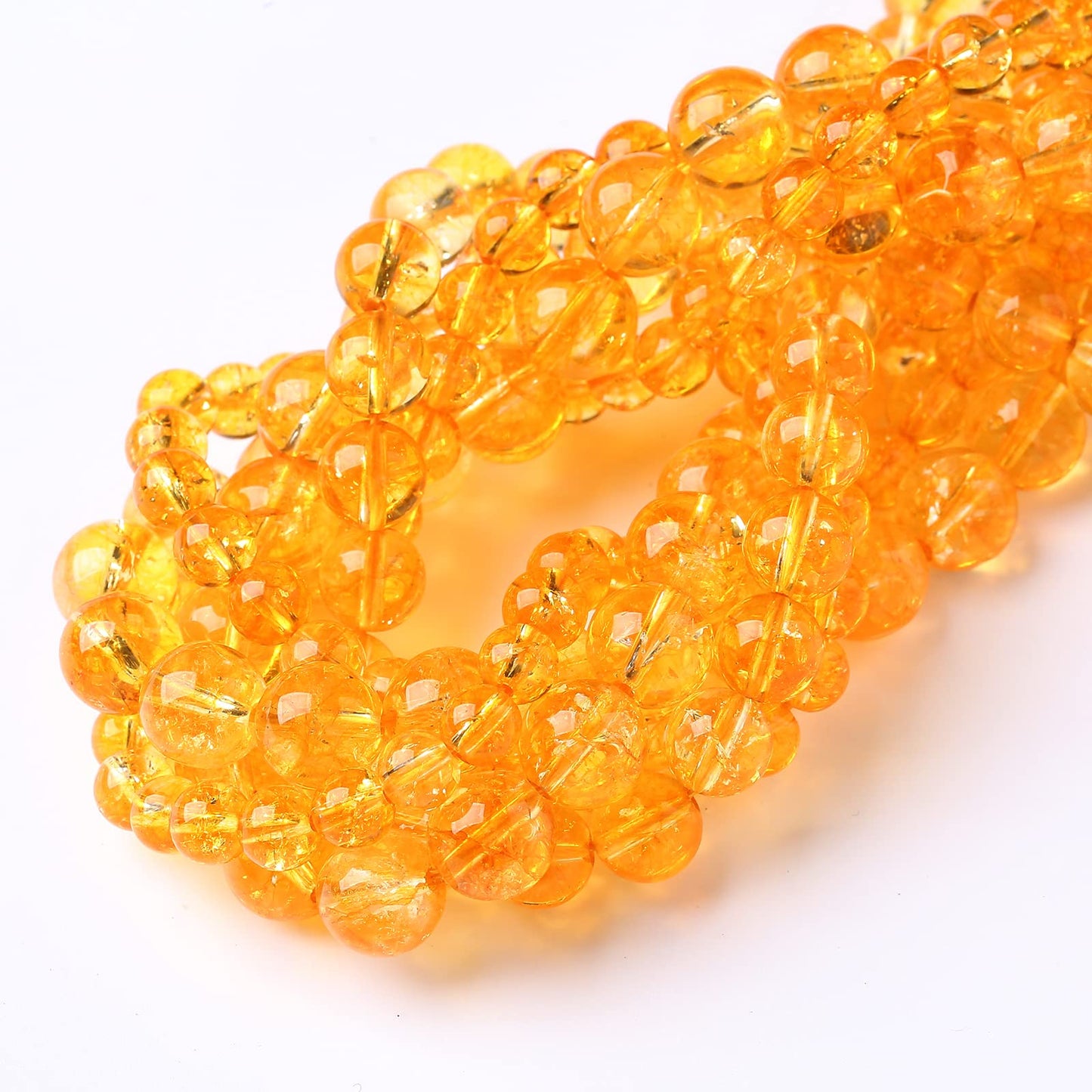 60PCS 6MM Beads Natural Citrine Stone Round Loose Beads Gemstones for Jewelry Making DIY 15Inches Gemstones for Jewelry Making DIY 15Inches