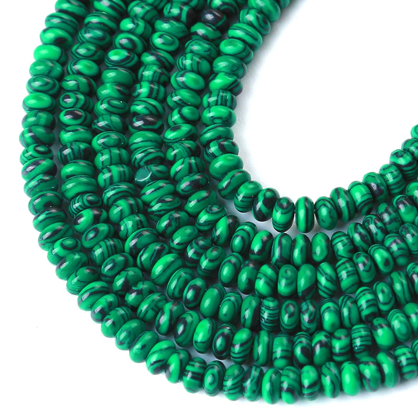 2x4MM 150PCS Malachite Tube Rondelle Abacus Disk Spacer Loose Beads for Jewelry Making