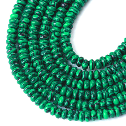 2x4MM 150PCS Malachite Tube Rondelle Abacus Disk Spacer Loose Beads for Jewelry Making