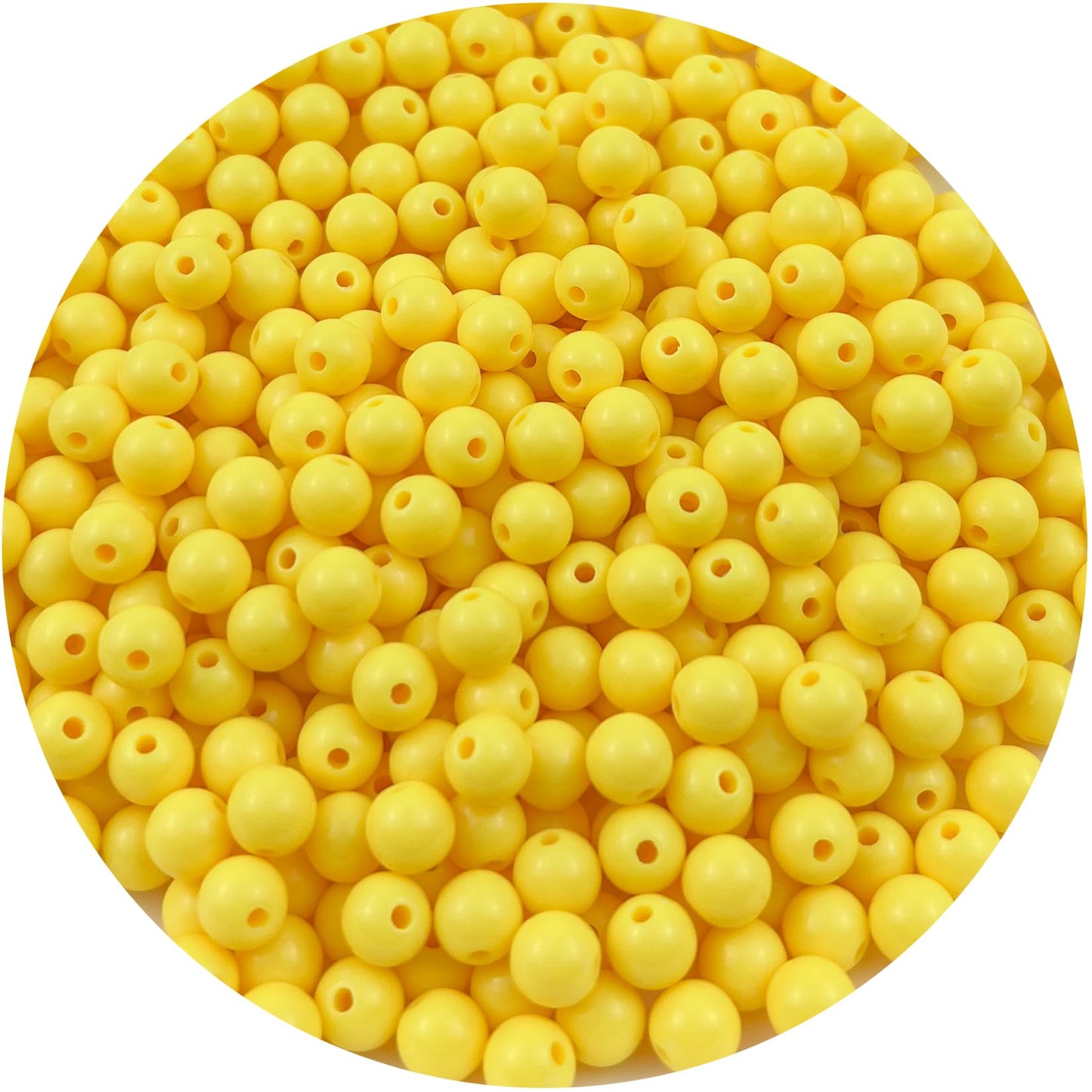 Mulutoo 200Pieces 10MM Acrylic Round Beads Round Acrylic Balls Chunky Beads Smooth Spacer Plastic Pastel Beads Craft Beads for Necklace and Bracelet Making Crafting Supplies(193-yellow)