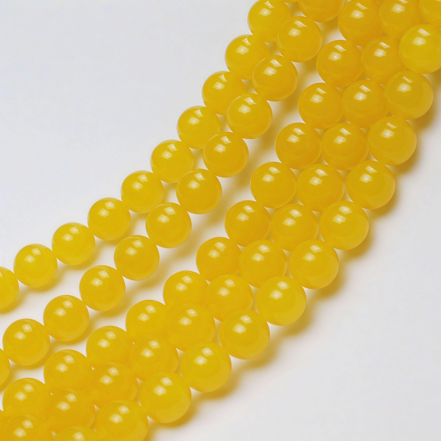 MJDCB Natural Yellow Jade Round Loose Beads for Jewelry Making DIY Bracelet Necklace (8mm)