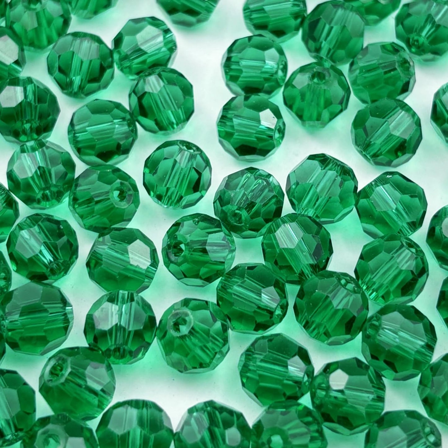 YUEXIGO 400pcs 3mm Round Crystal Glass Beads for Jewelry Making, Faceted Crystal Glass Spacer Beads for Bracelet Earring Necklace DIY Craft(Peacock Green)