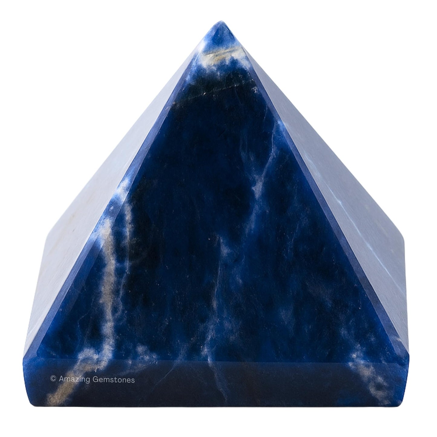 Amazing Gemstone Sodalite Pyramid Crystal Healing Stones - 1" Great Pyramid Figurine of Natural Stone Pyramid for Meditation, Reiki, Chakra Balancing and Crystal Pyramids Grid