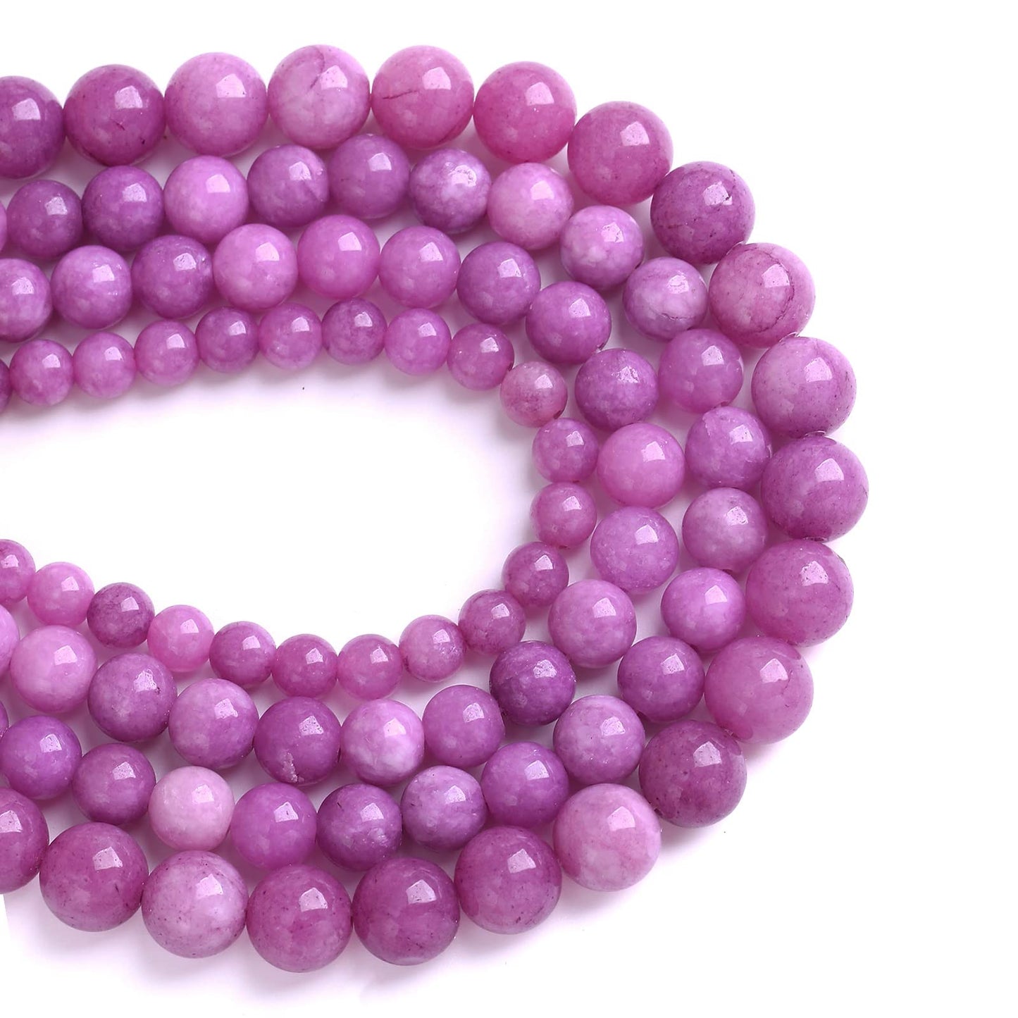 12MM 32PCS Purple Lepidolite Mica Stone Loose Beads for Jewelry Making DIY Bracelet Necklace