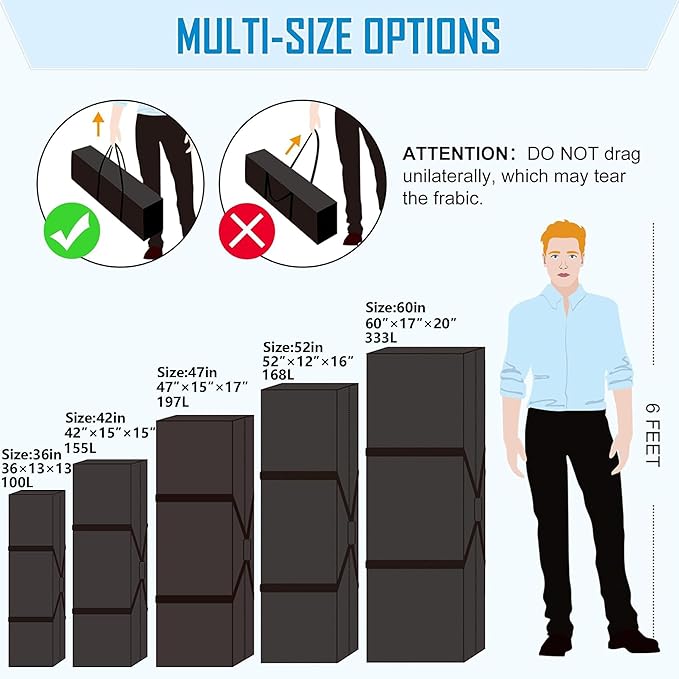 Sports Duffle Bag 36IN Extra Large Travel Duffel Luggage Bag with Upgrade 2-way Lockable Zippers, Durable & Water Resistant (36inch)