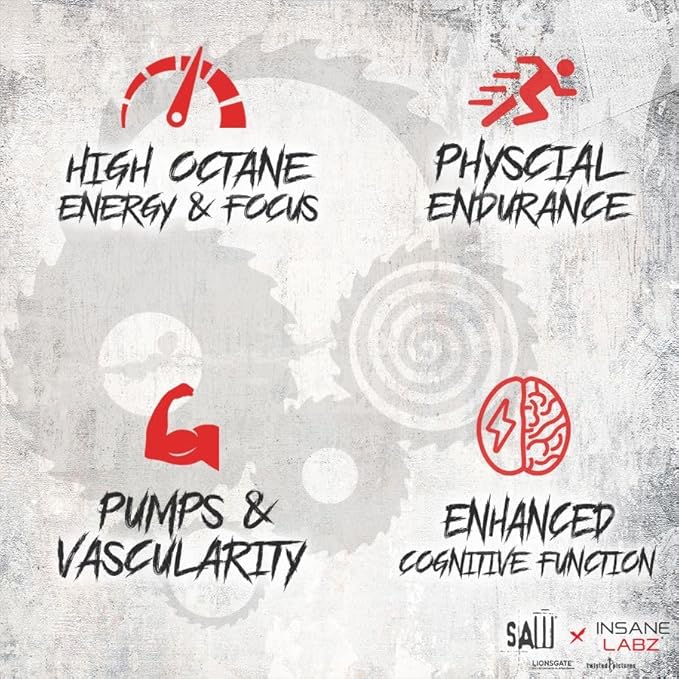 Insane Labz Psychotic Saw®, High Stim Pre Workout Powder with OxyGold­??and AMPiberry®, Extreme Lasting Energy with Teacrine®, Focus with CognitIQ® and Endurance with Beta Alanine, 30 Srvgs, Grape