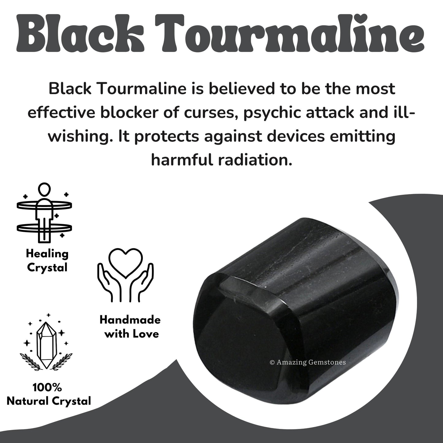 Amazing Gemstone Black Tourmaline Crystals and Healing Stones Tumbled - 1 oz, Healing Stones for Energy Balance, Stress Relief - Premium Polished Gems Rocks for Meditation and Wellness