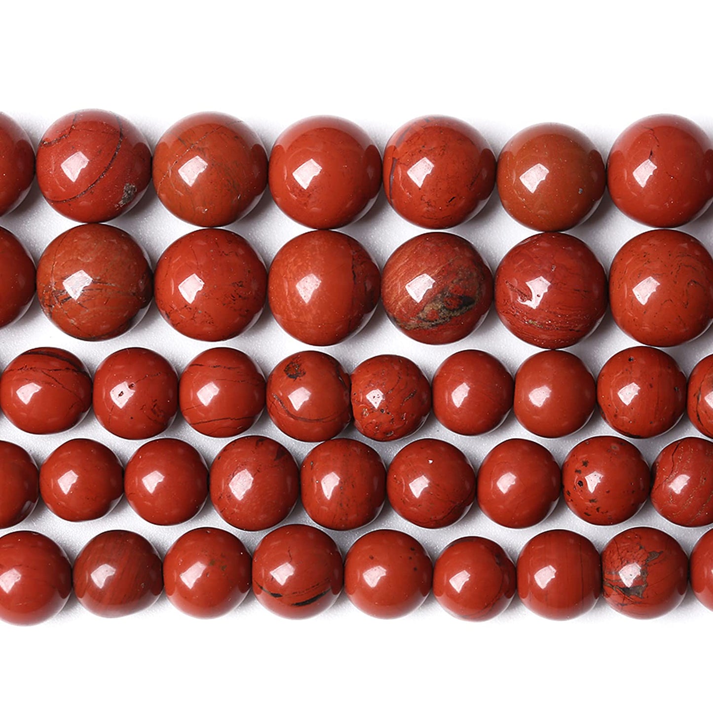 6MM 60PCS Natural Stone Chinese Red Jaspers Spacer Beads for Jewelry Making DIY Bracelet
