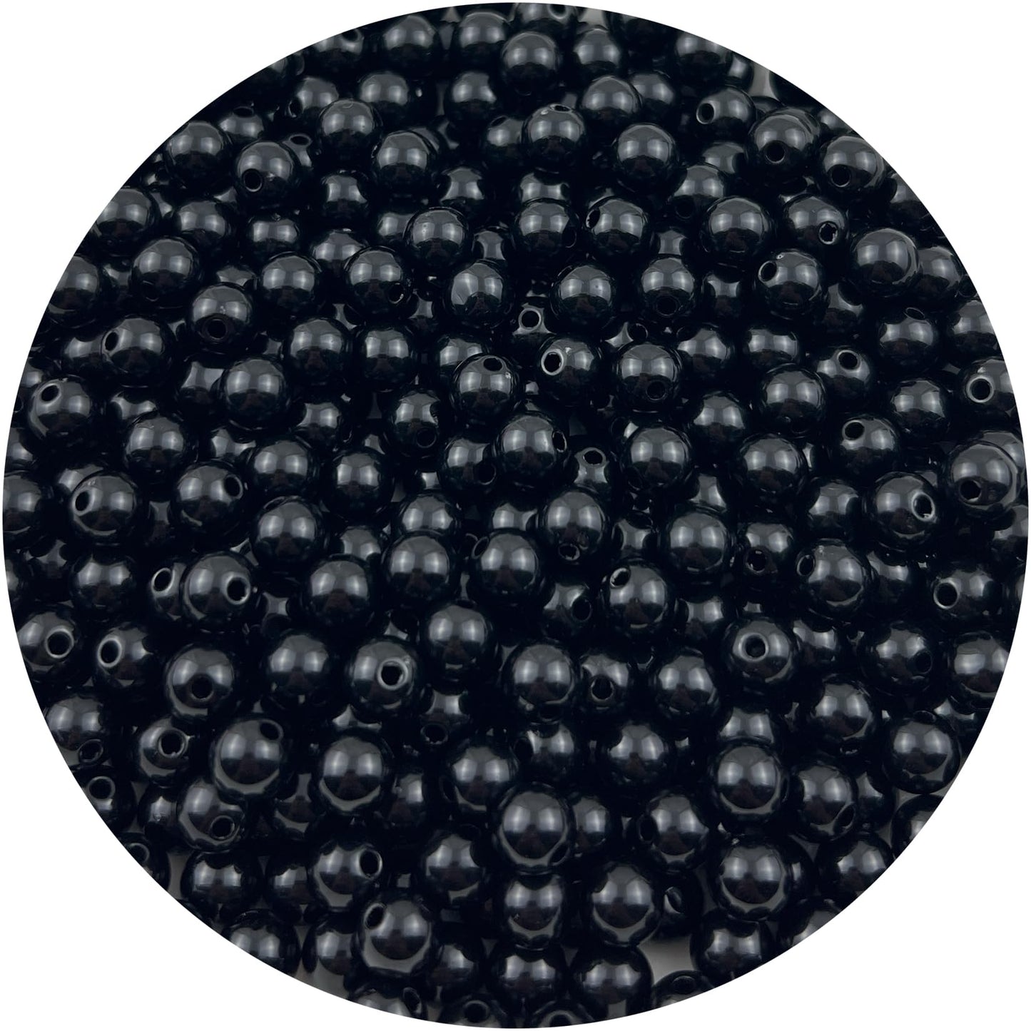 Mulutoo 120Pieces 12MM Acrylic Round Beads Round Acrylic Balls Chunky Beads Smooth Spacer Plastic Pastel Beads Craft Beads for Necklace and Bracelet Making Crafting Supplies(201-black)