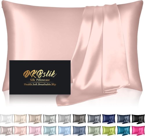 **Regine Switzerland Mulberry Silk Pillowcase - Anti-Acne Cooling Sleep, Standard Size, Coral Color**