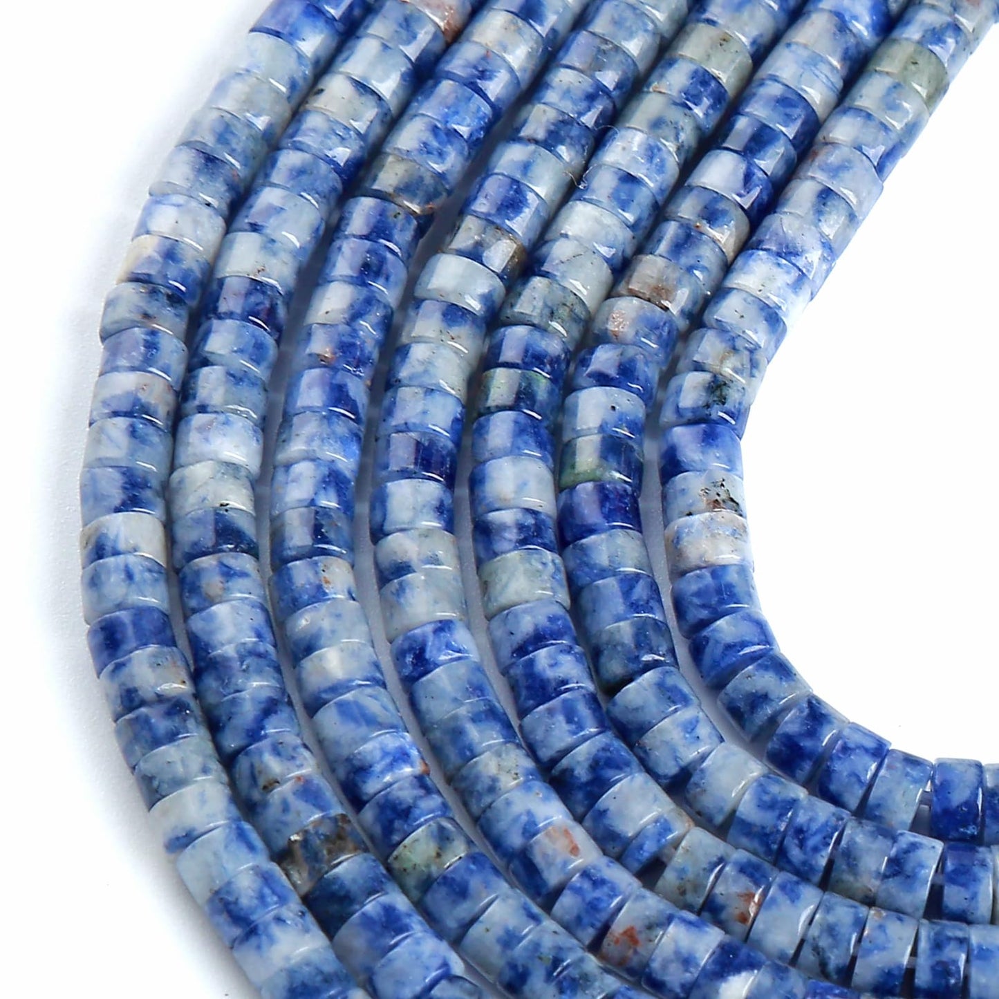 2x4MM 150PCS Sodalite Tube Cylinder Rondelle Abacus Disk Spacer Loose Beads for Jewelry Making