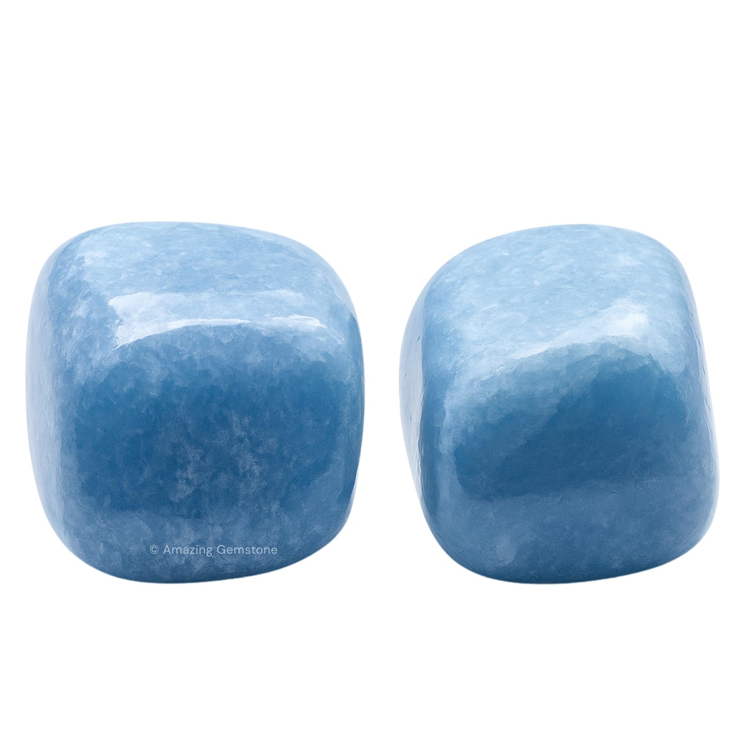 Amazing Gemstone Blue Calcite Crystals and Healing Stones Tumbled - 1 oz Natural Healing Stones for Energy Balance, Stress Relief - Premium Polished Gems Rocks for Meditation and Wellness