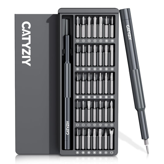 CATYZIY Precision Screwdriver Set, Mini Repair Tool Kit with Magnetized Tip & Magnetic Mat for iPhone, MacBook, Laptop, PS5, Xbox, Switch, Glasses, Watch & Small Electronics (Classic, 37-IN-1)