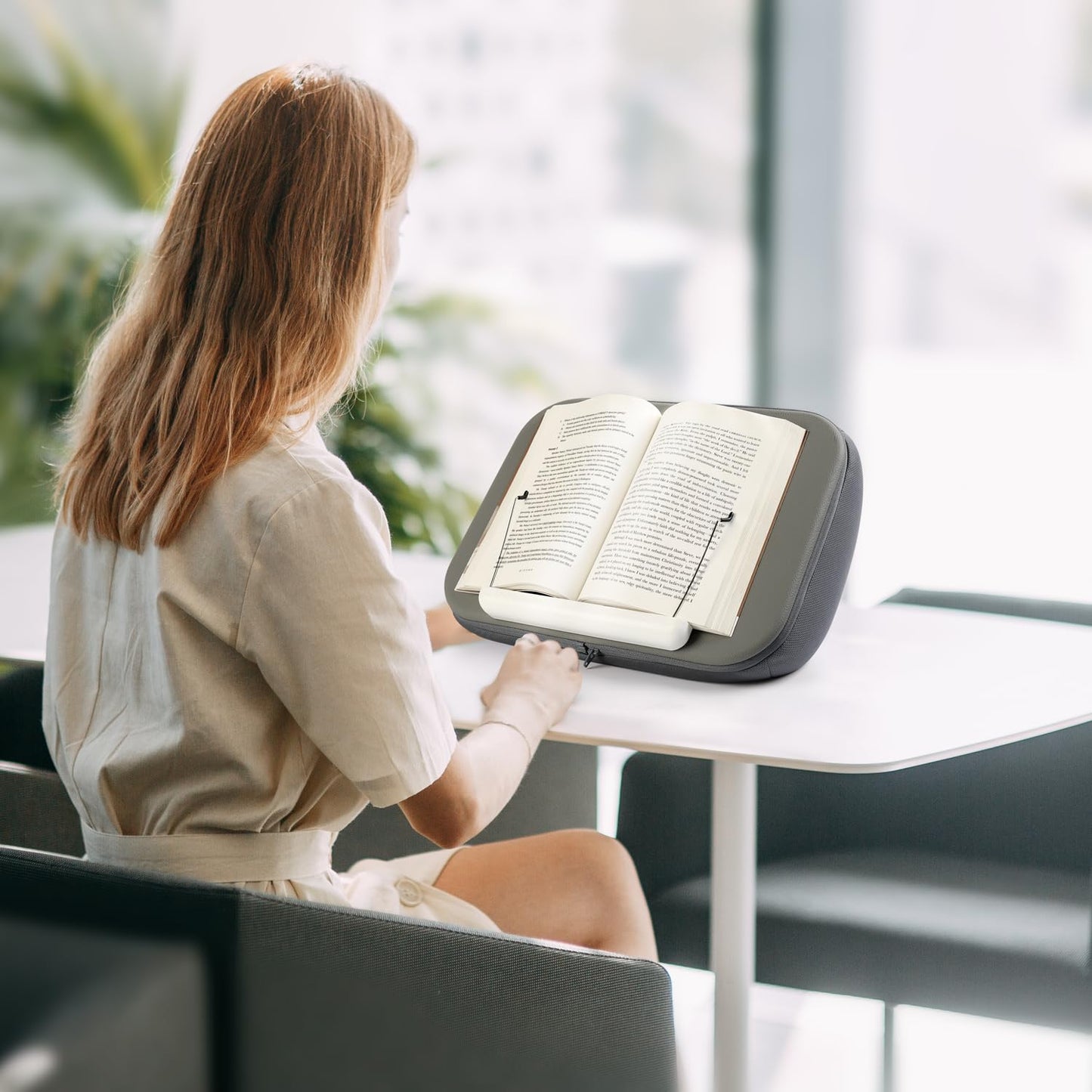 elitehood Book Stand, Comfortable Book Stand with Pillow Pad for Hand Free Reading in Bed, Bed Book Lap Holder - Minimize Neck Strain & Perfect Idea for Book Lovers in Dorm Room or Anywhere