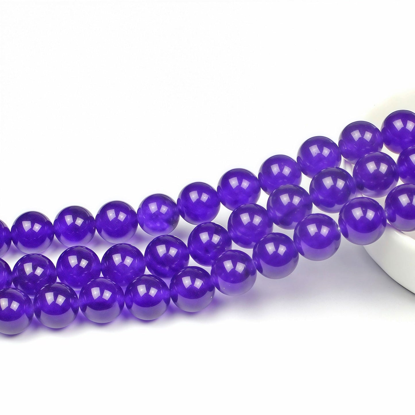 MJDCB Natural Stone Beads Purple Jade Round Loose Beads for Jewelry Making DIY Bracelet Necklace (4mm)