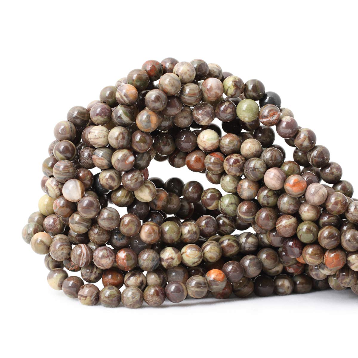CHEAVIAN 60PCS 6mm Natural Patterned Agate Round Loose Beads for Jewelry Making 1 Strand 15 inches