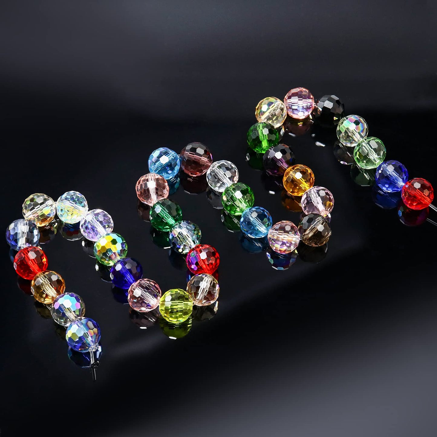 Dowarm 150PCS 6MM Round Orange Faceted Crystal Beads for Jewelry Making, Crafts Bracelet Wind Chimes Suncatcher, Rondelle Spacer Beads, Loose Gemstones