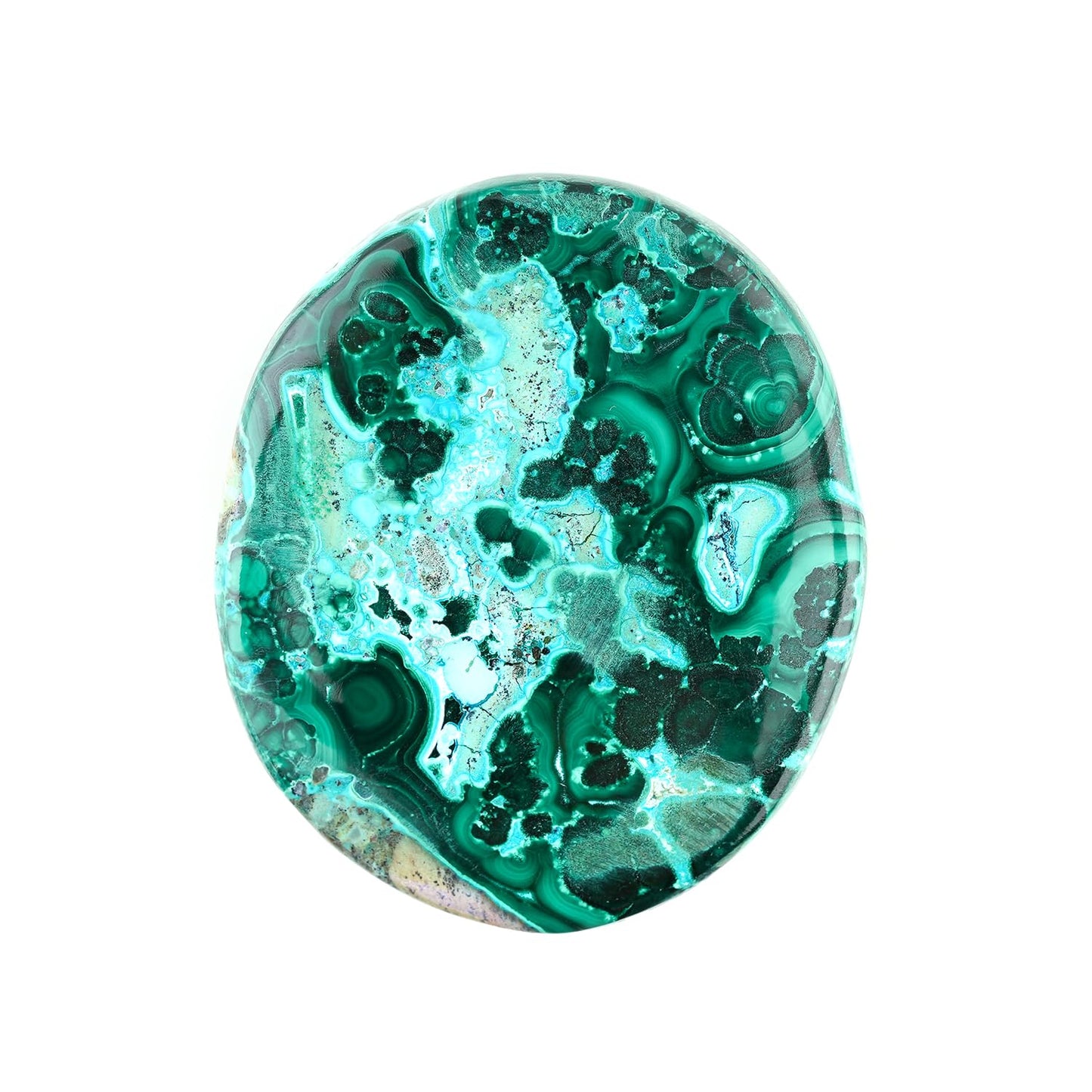 ColouredRocks (45X43mm+ BIG AZURITE MALACHITE, Natural Cabochon Crystals, Loose Gemstone, Wholesale Polished Supply, Jewelry Making, DIY Craft, Gem Collection