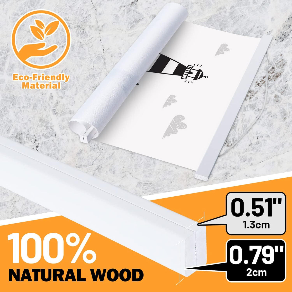 Benjia Magnetic Light Wood Poster Frame - 11x14, 11x16, 11x17 Sizes | Elegant Wall Hanger for Photos & Artwork