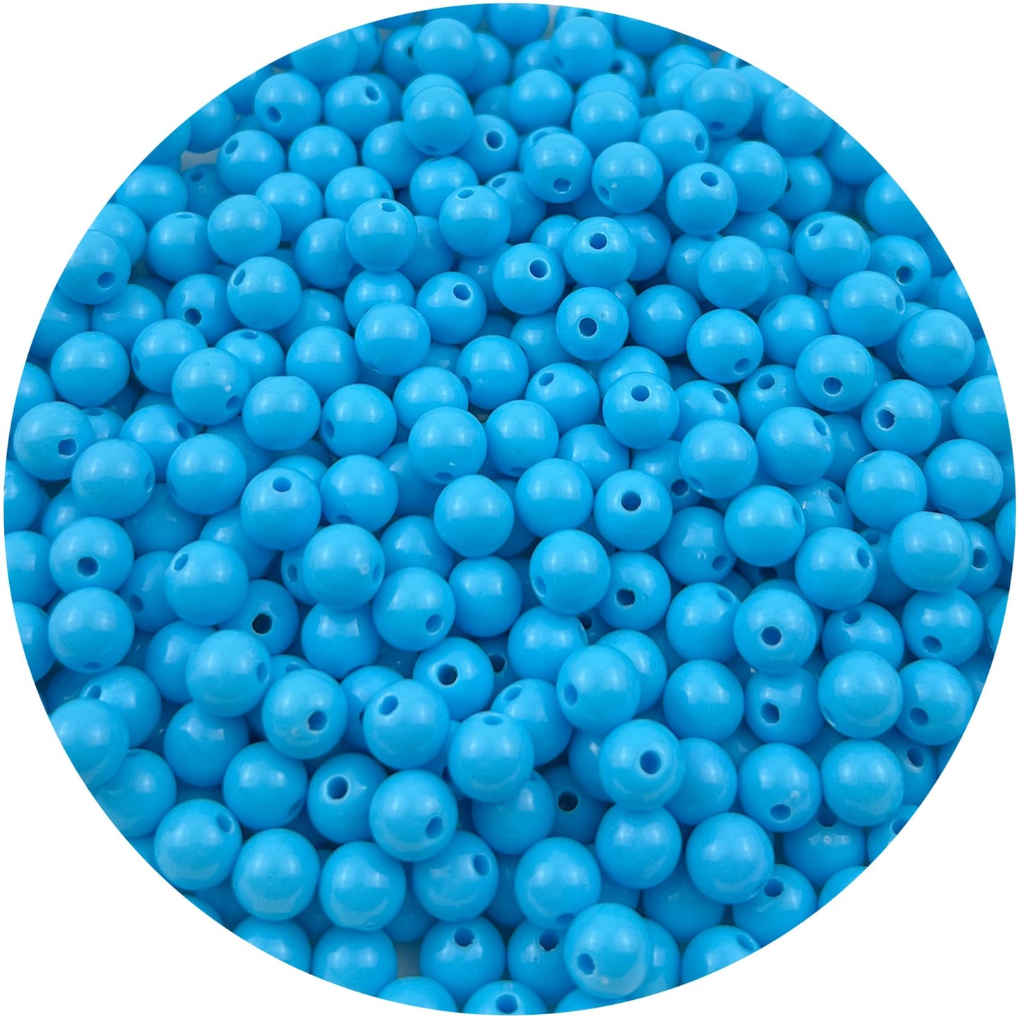 Mulutoo 1000Pieces 6MM Acrylic Round Beads Round Acrylic Balls Chunky Beads Smooth Spacer Plastic Pastel Beads Craft Beads for Necklace and Bracelet Making Crafting Supplies(189-sky Blue)