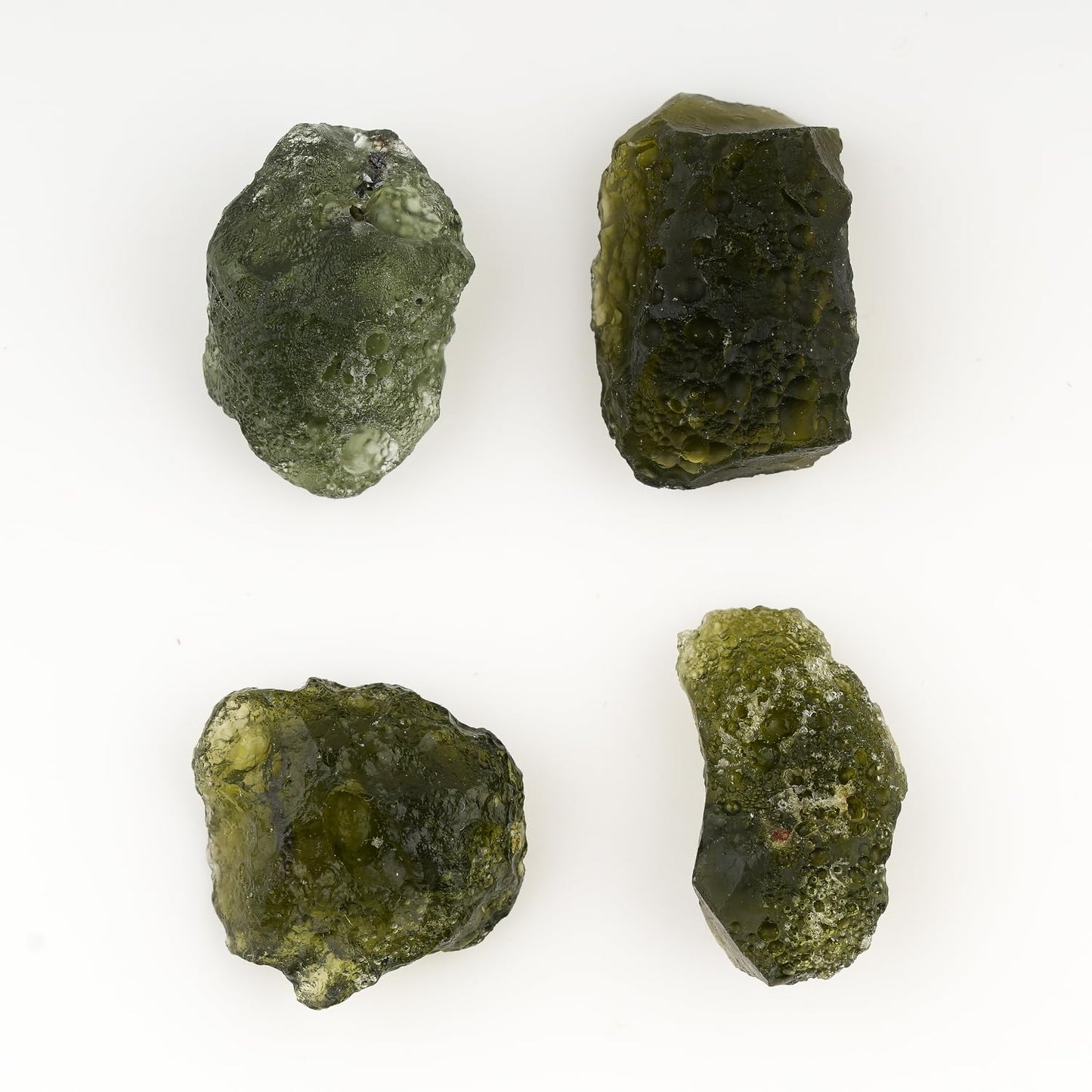 ColouredRocks Moldavite Glass Raw Tektite Crystals, Loose Gemstone, Wholesale Rough, Jewelry Making Supply, Chakra Healing Stones, DIY Craft, Gem Collection (7.60gm) (4pcs) (15-20mm)