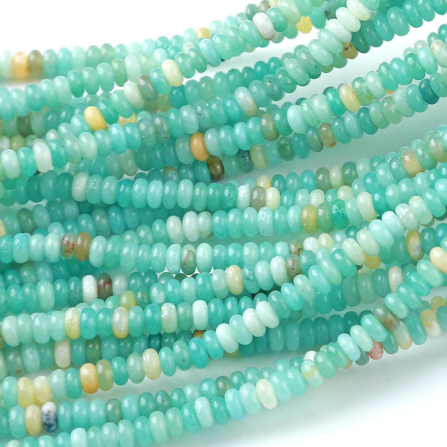2x4MM 150PCS Amazonite Tube Rondelle Abacus Disk Spacer Loose Beads for Jewelry Making