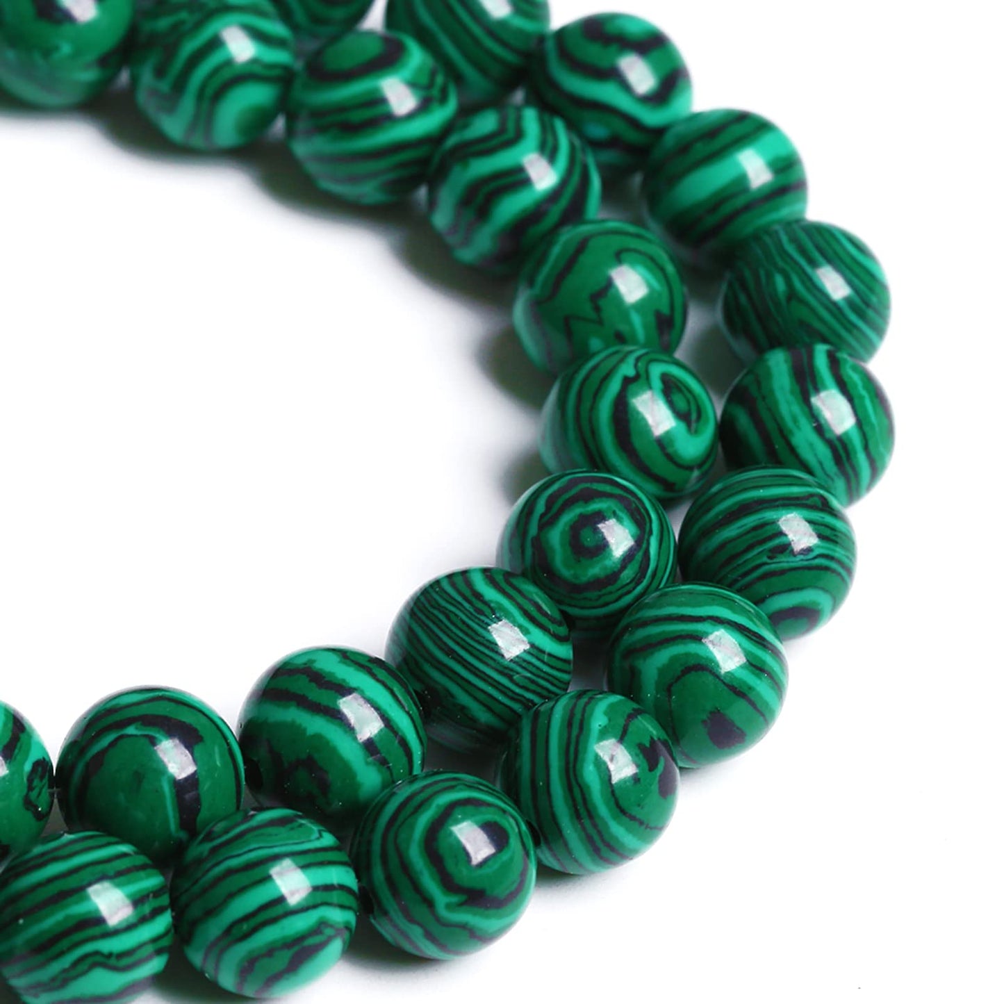 12MM 30PCS Green Malachite Spacer Loose Beads for Jewelry Making DIY Bracelet Necklace 1 Strand 15’’