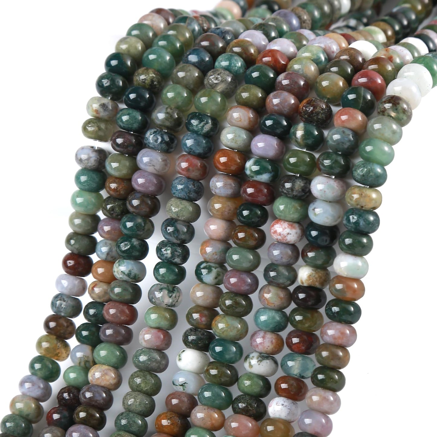 5x8MM 72PCS Indian Agate Tube Rondelle Abacus Disk Spacer Loose Beads for Jewelry Making