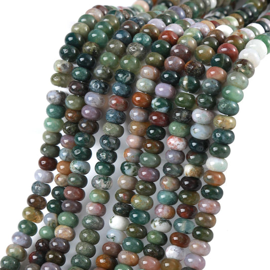 5x8MM 72PCS Indian Agate Tube Rondelle Abacus Disk Spacer Loose Beads for Jewelry Making