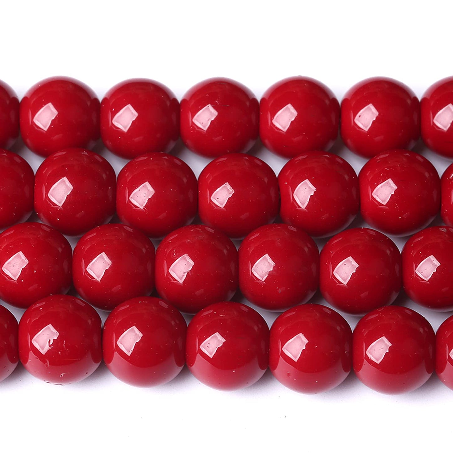 8MM 46PCS Dark Red Glass Crystal Loose Beads for Jewelry Making DIY Bracelet